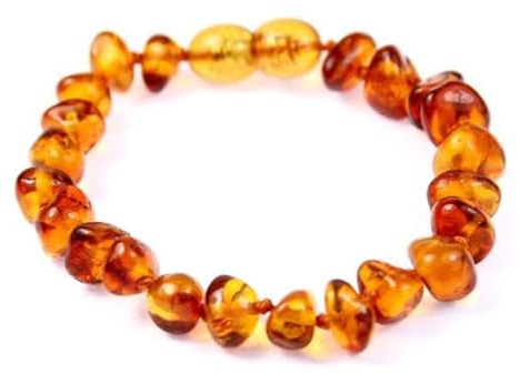 SilverAmber Jewellery Fußkettchen aus rohem oder poliertem baltischem Bernstein, handgefertigt, 100% echte Bernsteinperlen, Premium-Qualität, Cognac, Mix, Zitrone, Honig, Kirsche oder Ombré, Größen