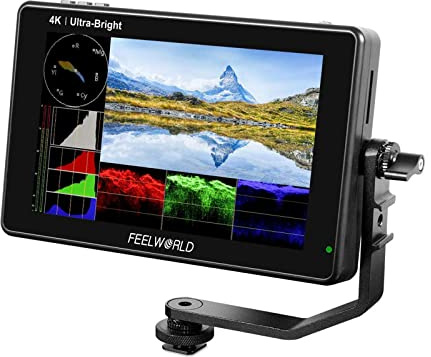 FEELWORLD LUT7 Appareil photo reflex numérique avec écran tactile 17,8 cm 2200 nits 3D LUT Full HD 1920 x 1200 IPS 4K HDMI entrée/sortie + bras inclinable