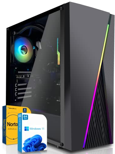 SYSTEMTREFF Basic Gaming PC AMD Ryzen 7 5700G 8x4.6GHz | AMD Radeon RX Vega 8 4K HDMI DX12 | 1TB M.2 NVMe | 32GB DDR4 RAM | WLAN Desktop Computer Rechner für Gamer, Zocker