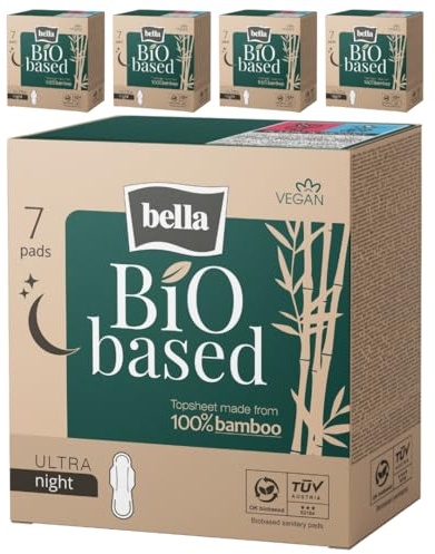 bella BiO based Ultra Damenbinden Night 35 Stück (5x7) mit Flügeln Bambus