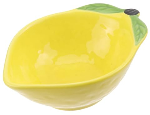 Operitacx Lemon Shaped Ceramic Fruit Bowl Dessert Bowl for Dried Fruit Snacks Appetizers Sauces Salad Ceramic Plate for Family Gatherings Parties Weddings Bars Restaurants