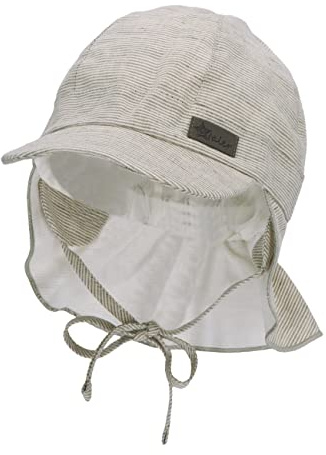 Sterntaler Unisex barn skärmmössa nacke. Ringel barnmössa, mörkgrön, normal, Mörkgrön