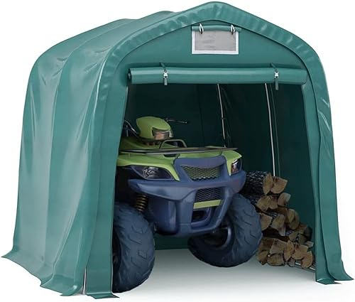 KOIECETA Garagenzelt Wasserfest Zeltgarage Weidezelt Foliengarage Zelt Lagerzelt Auto Motorrad Schutz Unterstand Lagerung PVC Dunkelgrün (1,6 x 2,4 m)