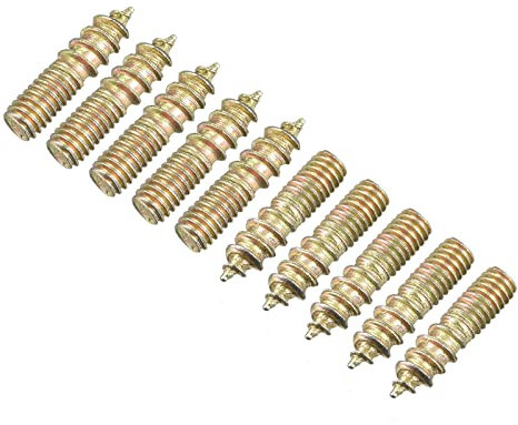 sourcing map M4x16mm Suspensión Pernos, 24uds Doble Extremo Rosca Espiga Tornillos para Madera Muebles Conexión