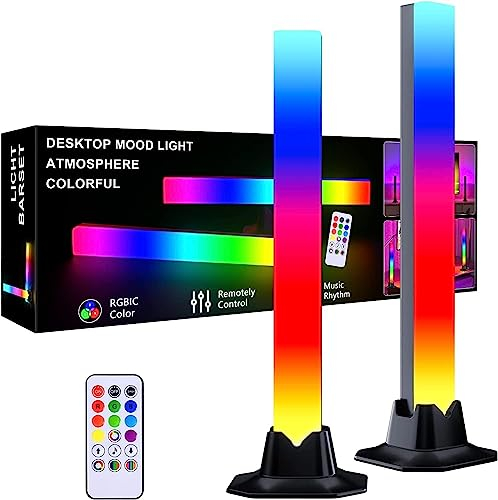 MIWATT 32CM LED Light Bar Lampada RGB, Starter Kit Torre di Illuminazione Intelligente Arcobaleno con Telecomando per PC, TV, Sala Giochi e Case Copmuter