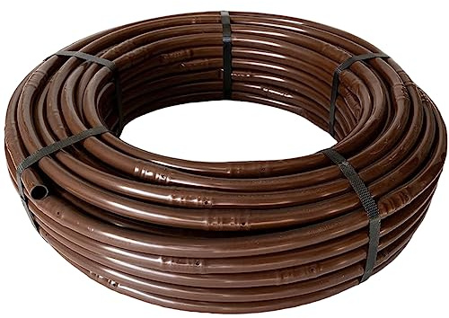 Tubería 16mm con goteros autocompensantes | Tubería de goteo cada 33cm [100 Metros] Riego por goteo | Tubería riego Marrón
