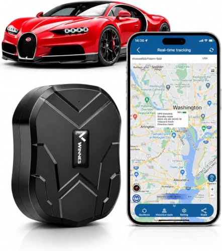 Winnes Localizador GPS para Coche 5000 mAh rastreador GPS magnético Impermeable antirrobo Alarma de vibración aplicación Gratuita Push GPS Tracker rastreador para automóviles Motocicletas y Camiones