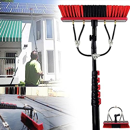 Pxkmouy 20FT/6m Long Window Cleaning Pole Water Fed, Water Fed Telescopic Window Cleaning Pole, Water Fed Telescopic Brush, Window Cleaner Equipment Solar Panel Cleaning Kit and Cobweb Cleaning