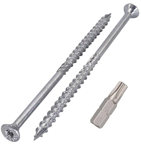 SKIR'CO (20 Stück) Holzschrauben aus verzinktem Stahl 8,0 x 160 mm, Torx Senkkopfschrauben, Typ 17, Spanplattenschrauben