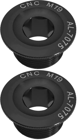eMagTech 2 Stück Kurbelarm Befestigungsschraube M19 für Mountainbike Rennrad Fix Kurbelgarnitur Kurbelkettenrad aus Aluminiumlegierung Hohe Festigkeit für 19mm Kurbelschraube, Schwarz