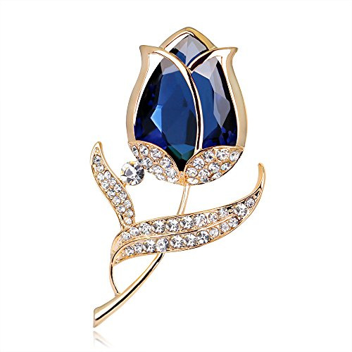 Clataly Kristall Blume Brosche Party Strass Broschen Schmuck für Frauen und Mädchen