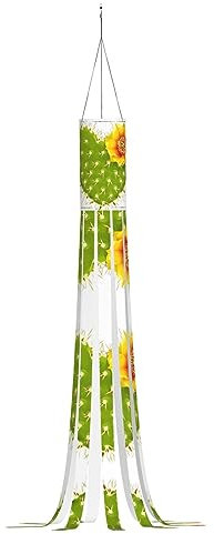 Kaktus mit Blumen, 150 cm, leichte Halloween-Windsäcke, hängende Dekorationen, Flagge, Windsocken für Partyzubehör