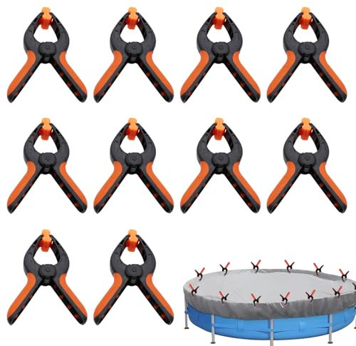 Clips para cubierta de piscina, 10 unidades, abrazaderas de sujeción para piscina, pinzas grandes para cubierta de piscina, accesorios de resorte, pinzas para cubierta de piscina, taller de madera (4