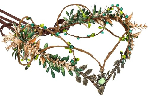 MOSTORY Woodland Flower Fairy Crown für Cosplay Renaissance Frauen Halloween