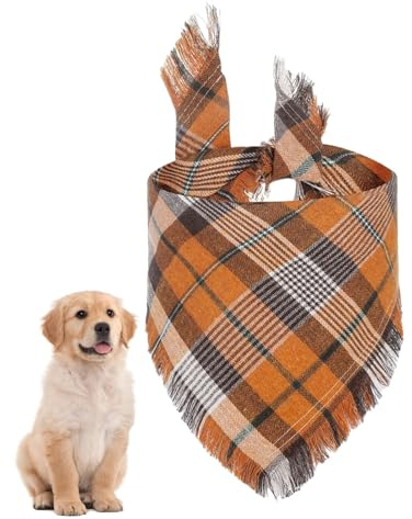 Triangulär hundhalsduk, rutig hundhalsduk, vattenabsorberande rutig hundbandana, dekorativ hundhalsduk, tvättbara bandanas för husdjur