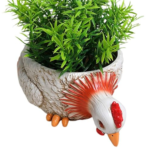 Ceprznvey Vasi da fiori a tema animale, piccoli vasi, fiori di animali, vasi, contenitore per piante da interno in resina, giardino animale, statua carina per interni ed esterni, giardino, cortile