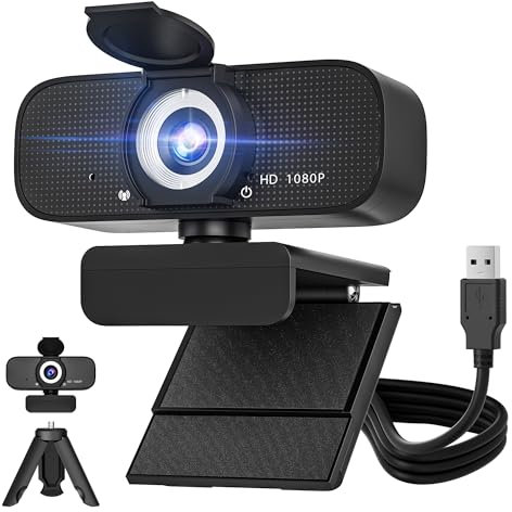 1080P HD Webcam for PC with Auto Focus & Noise Cancelling Mic - Plug and Play Computer Camera for Video Conferencing, Online Classes, Live Streaming - Ideal for Remote Workers, Students, Gamers