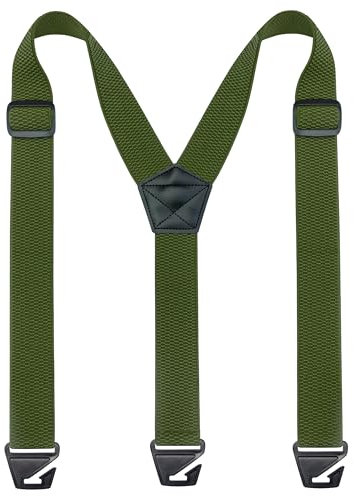 JEMYGINS Herr arbetshängslen utomhus hängslen Y-typ justerbar i längd, Armégrön, M
