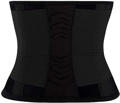 AMENGJ Waist Trainer Damen 1 Stück Sport-Taillenstütze for Schmerzen im unteren Rücken, Rückenstützgürtel, atmungsaktiv(Black,S)