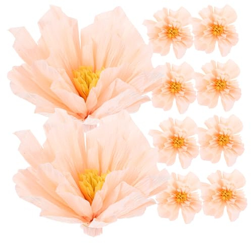 Tofficu 10stücke Teiliges Krepppapier Blumen Für Hochzeiten Partys Und Wohnraumdekoration Hochwertige Umweltfreundliche DIY Papierblumen Für Romantische Atmosphären