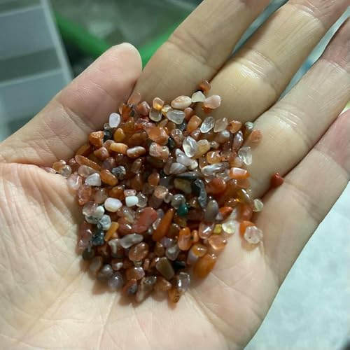 100 g de citrinos triturados de cristal natural, adornos energéticos para Buda, peceras y macetas decorativas, color rojo, 5-7 mm, 100 g