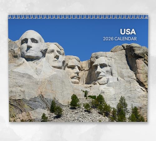 USA kalender 2026: Månatlig väggkalender med anteckningar, hängande A4-storlek, inkluderar viktiga datum och helgdagar