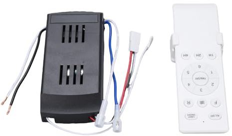 Focket Kit de Télécommande de Ventilateur de Plafond Universel, DC 6 Vitesses de Pénétration du Mur de Temporisation Remplacement du Signal pour Le Récepteur du Contrôleur de Lumière
