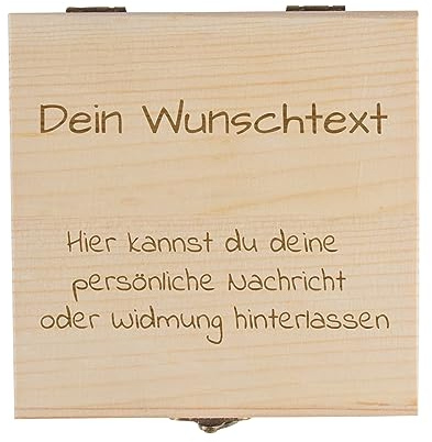 Exklusive Holzbox personalisiert mit individuellem Wunschtext – Edle Geschenkbox aus Holz mit Gravur – Personalisierbare Holzkiste für Geschenke, Schmuck & Erinnerungen – Hochwertige Aufbewahrungsbox