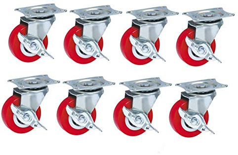 DRFGNF Ruedas giratorias de 1,5 con Freno Universal y silenciosas de 2 (50 mm, 50 kg) para soluciones de Movilidad de Andamios con Base para macetas de jardín
