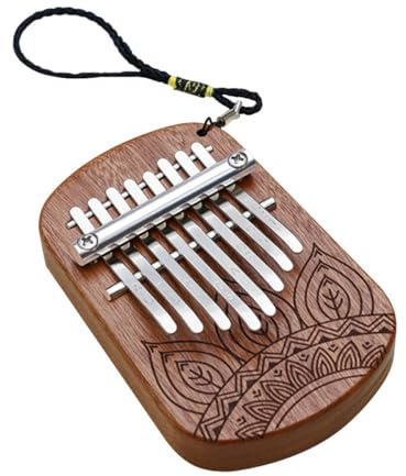 IMIKEYA Tragbares 8-Tasten-Mini-Kalimba-Daumenklavier aus Sapeli-Holz für Anfänger, kompaktes Fingerklavier Musikinstrument für Reisen und Lernen