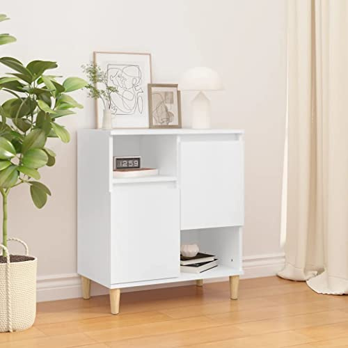 Mokuyary Aparador blanco 60 x 35 x 70 cm de material de madera para cocina, salón, comedor, pasillo, dormitorio