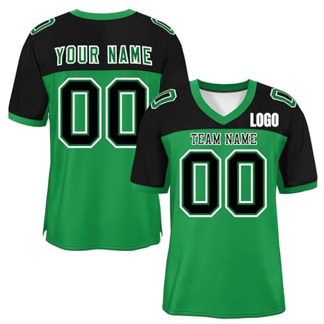 Magliette Personalizzate Maglie da Football Americano da Uomo, Donna, Bambino e Ragazzo Kit Personalizzati Nome e Numero Personalizzati Maglie da Rugby Traspiranti Nero