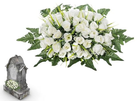 Arreglo Floral para Tumba – Durable en Forma de Silla, Versatile, Modern, Montar Impermeable y Realista, Sillín Cementerio Lápidas jardín | Multipurpose Outdoor Indoor Utility Sturdy
