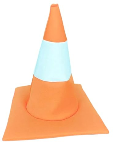 Elegabrillia Verkehrskegel Hut Halloween Erwachsene Kinder Lustige Verkleidung Kegelförmig Kopfschmuck Fasching Kostüm für Mottopartys Theater Show Cosplay Geschen, Orange