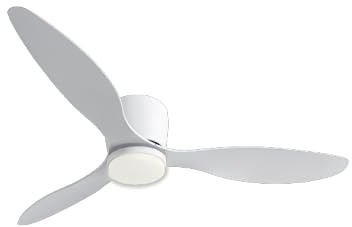 ON CONNIE Ventilatore da Soffitto Bianco con Luce LED 106cm, Motore DC Silenzioso con Telecomando e Luce Regolabile