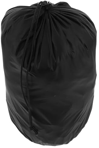 EXCEART Bolsa de Almacenaje Ropa con Cordón para Chaquetas de Plumas y Cortavientos, Ligera y Plegable, Adecuado para Viaje y Fiesta Verano, Material Chinlon Negro