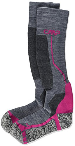 CMP - Calcetines de esquí de lana para niños, Plata Mel., 28/30
