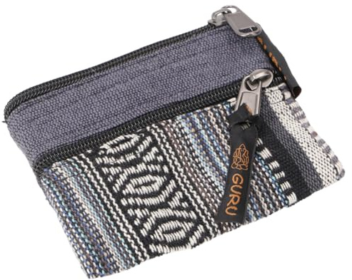 GURU SHOP Ethno Portemonnaie, Geldbeutel - Grau, Unisex - Erwachsene, Baumwolle, 9x11x1 cm