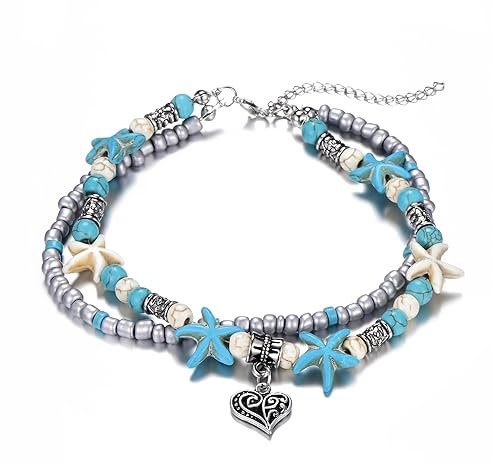 Philip Jones Synthetic Turquoise Beach Anklet