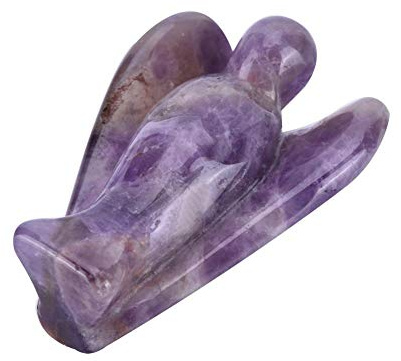 Hztyyier Ángel guardián de Bolsillo Escultura de estatuilla de ángel de Piedra Tallada Hecha a Mano Cristal Curativo Natural De Piedras Preciosas para la decoración del hogar(#1)