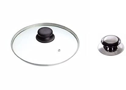 Bahob® Tempered Glass Saucepan Casserole Frying pan Lid Replacement Glass Lids for Pans Pots and Casseroles Pan Lid Knobs With Screws 14CM to 36CM (14 CM)