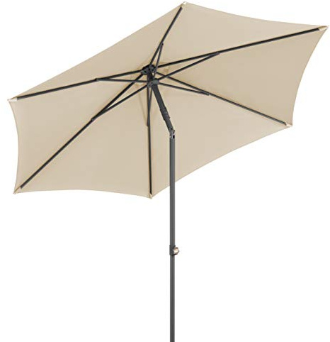 Schneider Sonnenschirm Sevilla, natur, 270 cm rund, 664-02, Gestell Stahl, Bespannung Polyester, 4.6 kg