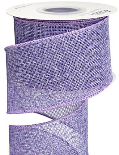 Ribbli Light Purple/Lavender Burlap Wired Ribbon,2-1/2 Inch x Continuous 10 Yard, Wired Edge Ribbon for Big Bow,Wreath,Tree Decoration,Outdoor Decoration