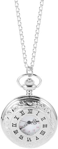 UKCOCO Pocket Watch Decorative Chain Watch Necklace Watch Choker Necklace for Women Watch Chain Pendant Men Watches Pendant Watch Travel Necklace Mechanical Watch Hollow Metal