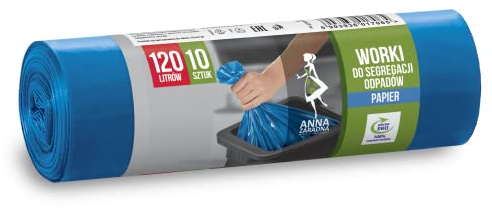 Anna Zaradna Sacs de séparation des déchets PAPIER 120L 10pcs bleu