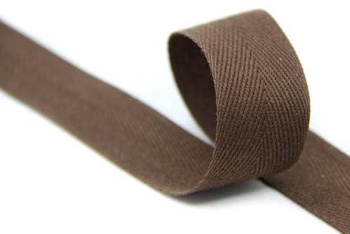 25mm | 5m Köperband | Nahtband | 80% Baumwolle | braun