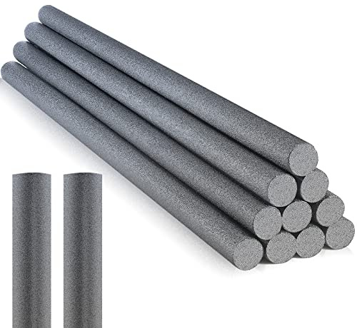 Kathfly 12 Pcs Floating Pool Noodles Foam Tube 1.5 x 35 Inches Floating Foam Tube Round Solid Noodle for Adults Swimming Craft Project(Ash Black)