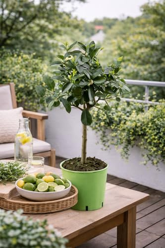 Limettenbaum Lima Verde - Caipirinha Limette (70-100 cm) | Frisch & Aromatisch für Cocktails, Garten & Terrasse | Hohe Erträge, Robust & Pflegeleicht