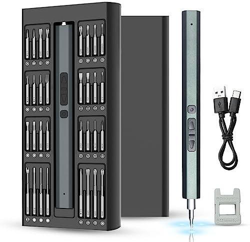 Cacciavite Elettrico, 66 in 1 Set Cacciavite Elettrico di Precisione con 64 Punte Magnetiche, Set Cacciaviti Precisione per Telefoni, Computer, Giocattoli, Occhiali e altri Apparecchi Elettronic