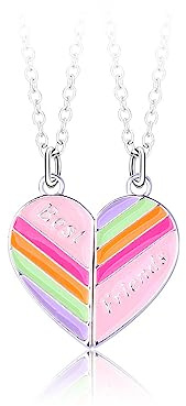 LJFEA Collana collana per bff Collana a forma di cuore Buoni amici Regalo Compleanno San Valentino Natale